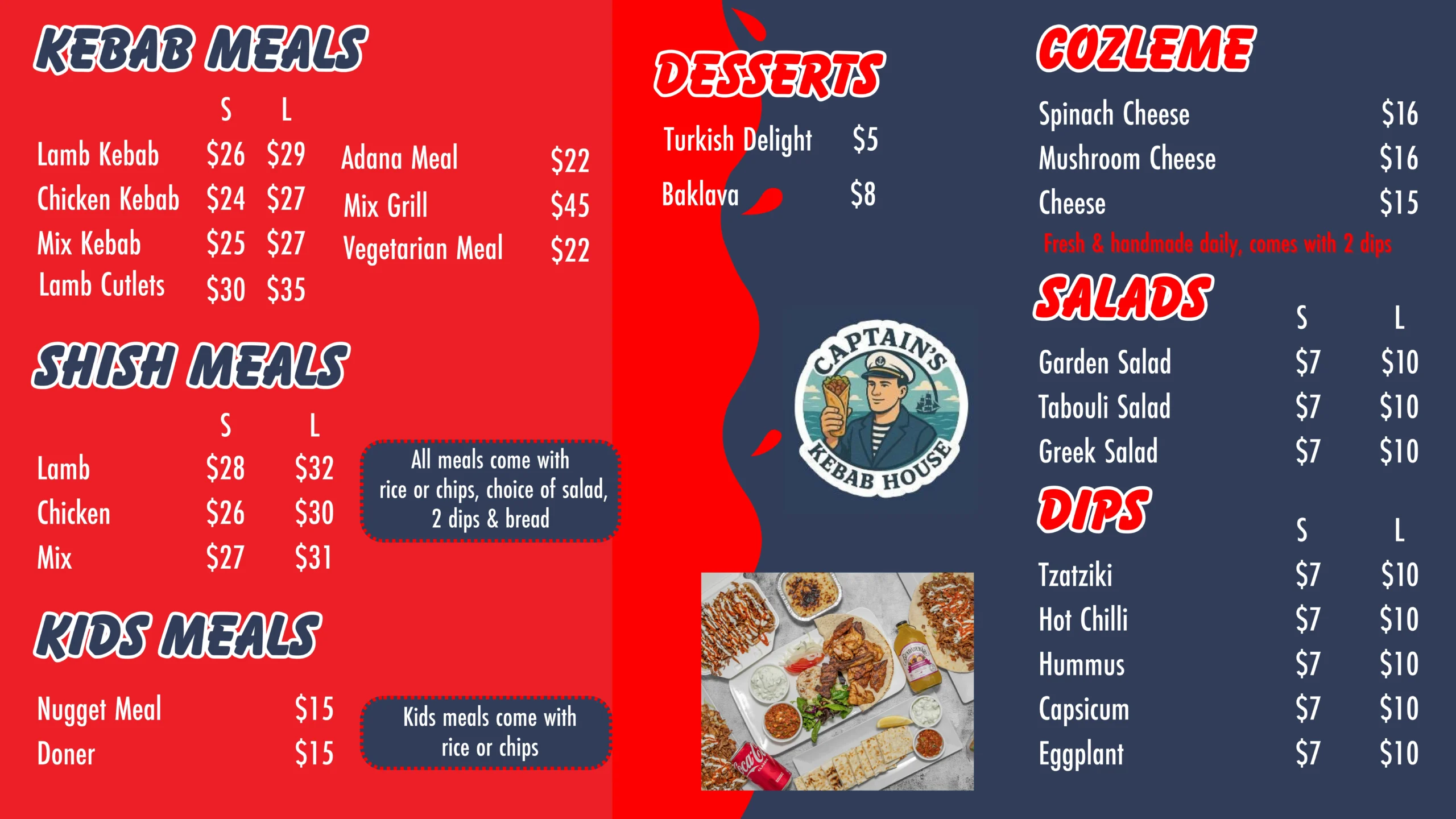 menu2 captains kebab house AU